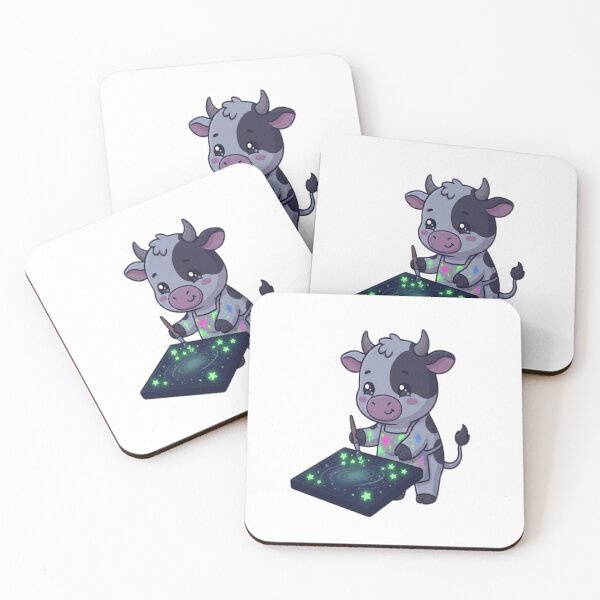 Item preview, Cute Cow Painting Cosmic Galaxy designed and sold by Ella_Sketch.