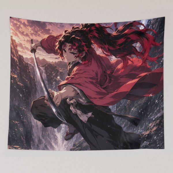 Item preview, Yoriichi Tsugikuni Demon Slayer Storm Canyon Leap designed and sold by mildaclairmo.