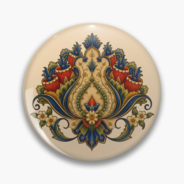 Item preview, Ottoman Floral Ornament | Turkish Iznik Tile Inspired Vintage Botanical Folk Art Design designed and sold by Psycho-Crazy.