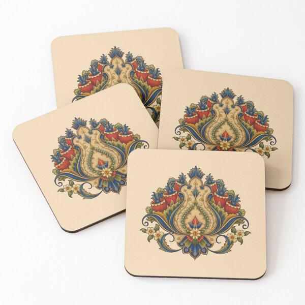 Item preview, Ottoman Floral Ornament | Turkish Iznik Tile Inspired Vintage Botanical Folk Art Design designed and sold by Psycho-Crazy.