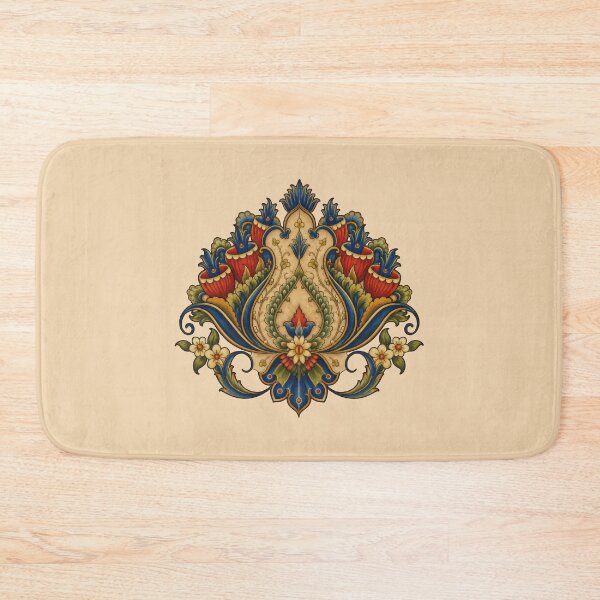 Item preview, Ottoman Floral Ornament | Turkish Iznik Tile Inspired Vintage Botanical Folk Art Design designed and sold by Psycho-Crazy.