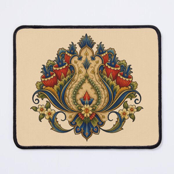 Item preview, Ottoman Floral Ornament | Turkish Iznik Tile Inspired Vintage Botanical Folk Art Design designed and sold by Psycho-Crazy.