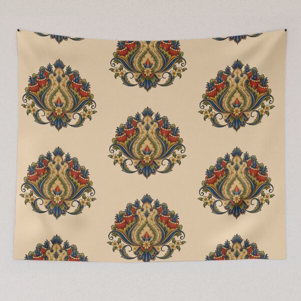 Item preview, Ottoman Floral Ornament | Turkish Iznik Tile Inspired Vintage Botanical Folk Art Design designed and sold by Psycho-Crazy.