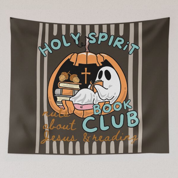 Item preview, Holy Spirit Book Club Nuts About Jesus and Books Love Fall Cute Ghost Reading Bookish designed and sold by Forevermore.