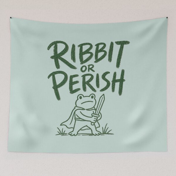 Item preview, Funny Frog Warrior Sword Fantasy Illustration designed and sold by NosandEdgy.
