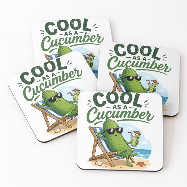 Item preview, Cool as a Cucumber | Funny Beach Cucumber Cartoon designed and sold by BabiesNanimals.
