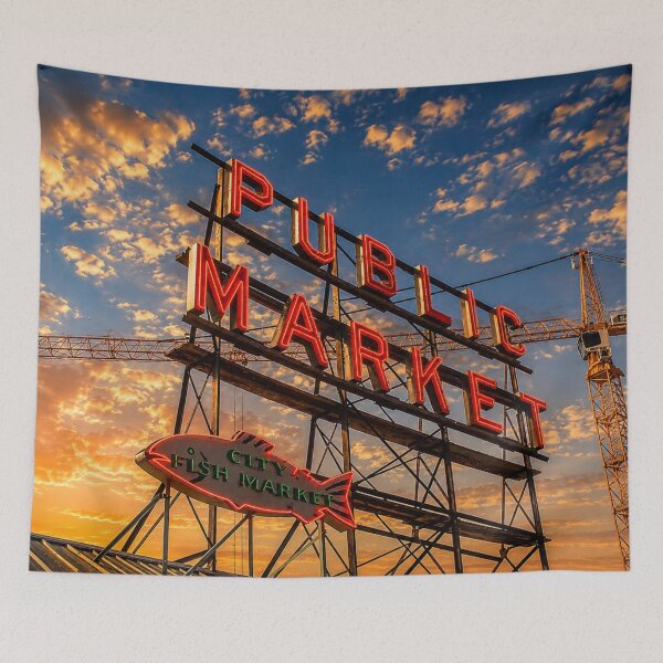 Item preview, Seattle Public Market at Golden Hour designed and sold by Kimberly Palmer.
