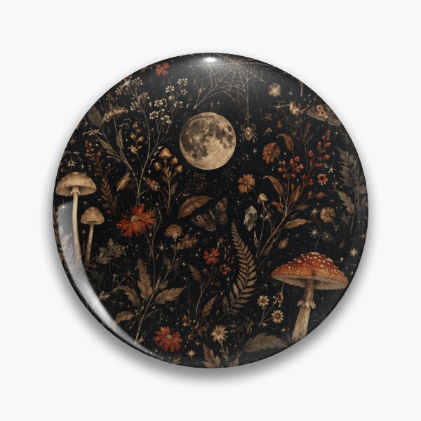 Item preview, Midnight Mycelium Gothic Botanical Seamless Pattern designed and sold by jtDigital + StrangeFolk.