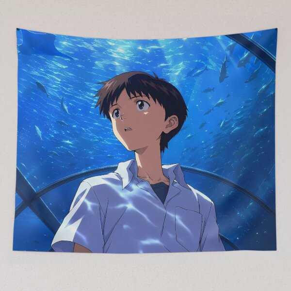 Item preview, Shinji Ikari Neon Genesis Evangelion Blue Aquarium Wonder designed and sold by mildaclairmo.