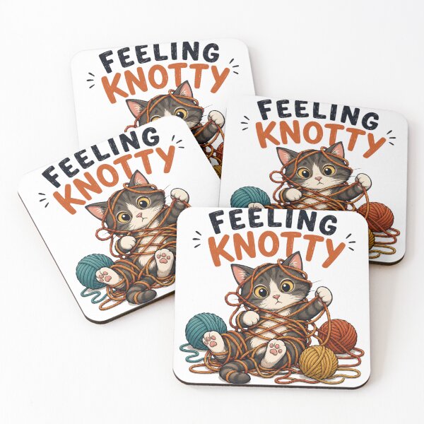 Item preview, Feeling Knotty | Funny Cat Tangled in Yarn Cartoon designed and sold by BabiesNanimals.