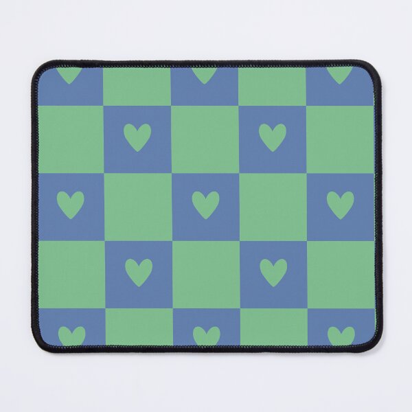 Item preview, Checkered Heart Pattern Green & Blue designed and sold by Manic Purgatory.