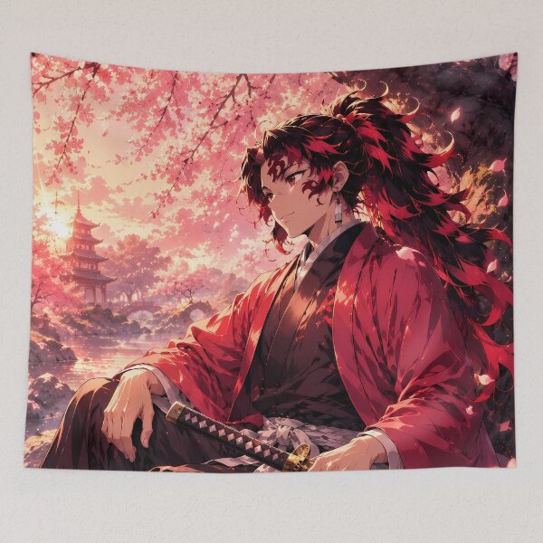 Item preview, Yoriichi Tsugikuni Demon Slayer Cherry Blossom Serenity designed and sold by mildaclairmo.