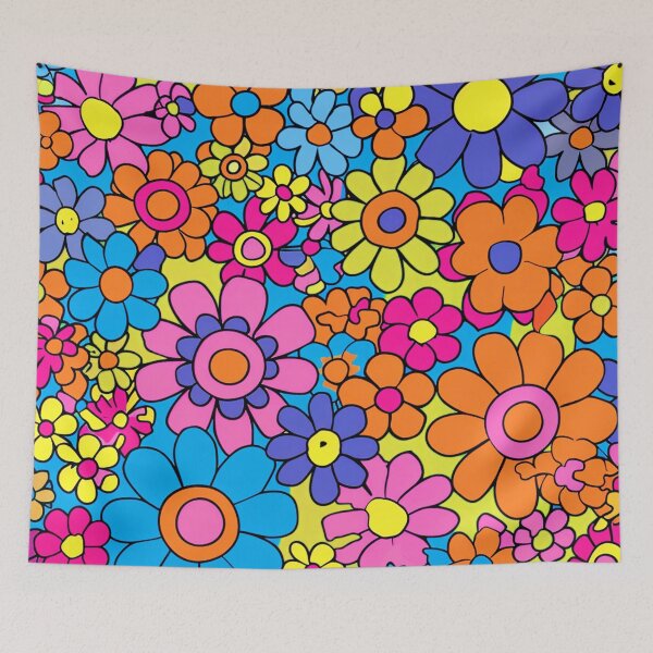 Item preview, Vibrant 1960's Hippie Flower Power Colorful Psychedelic Pattern  designed and sold by DEC02.