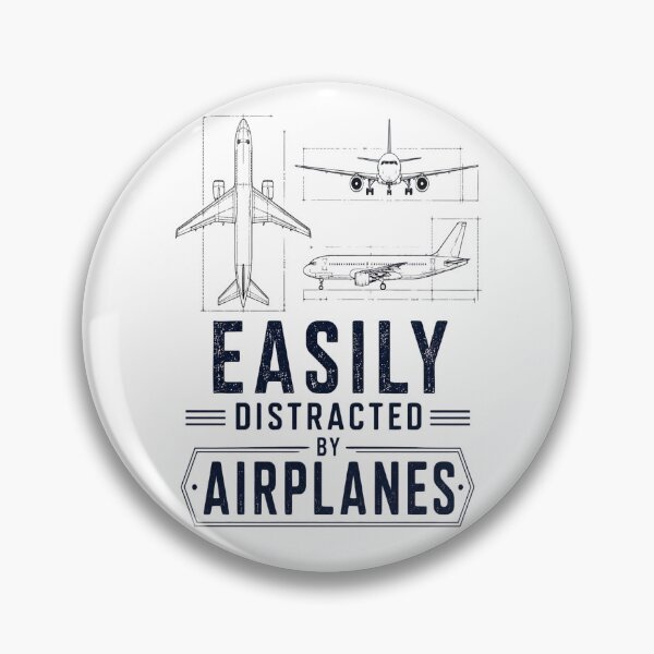 Item preview, Easily Distracted By Airplanes Blueprint T-Shirt | Aviation Engineer Gift | Aircraft Blueprint Design designed and sold by Moh-nd-Eg.