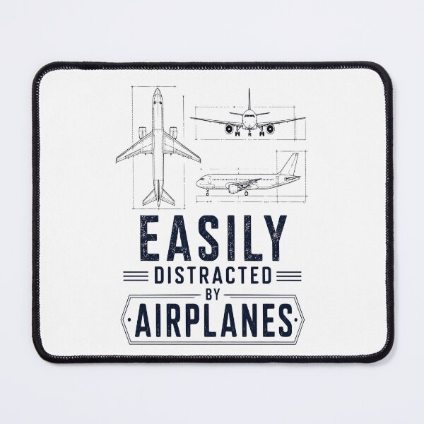 Item preview, Easily Distracted By Airplanes Blueprint T-Shirt | Aviation Engineer Gift | Aircraft Blueprint Design designed and sold by Moh-nd-Eg.