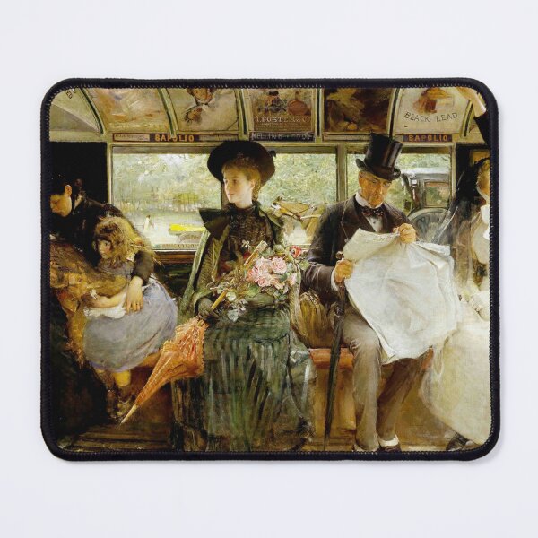 Item preview, Victorian Train Art – Vintage Impressionist Railway Passengers Painting for History Lovers designed and sold by RickE.