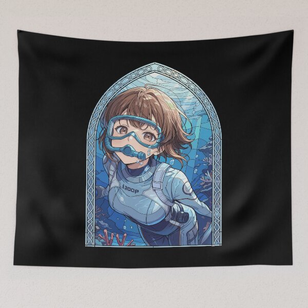 Item preview, Chisa Kotegawa Grand Blue Underwater Stained Glass Diving Serenity designed and sold by mildaclairmo.