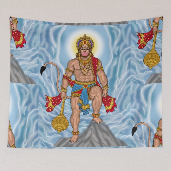 Item preview, Lord Hanuman Artwork | Divine Bajrangbali Digital Painting Illustration designed and sold by Harshit_Digital_Arts.