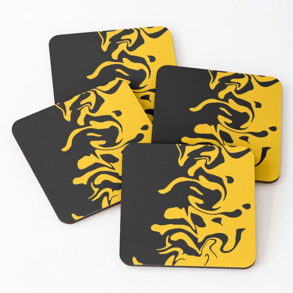 Item preview, Yellow and Black Liquid Swirl Abstract Marble Art designed and sold by Jimakmo.