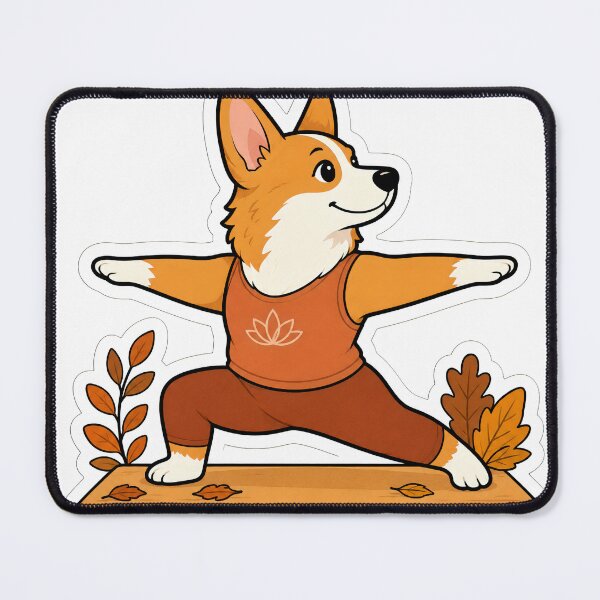 Item preview, Funny Corgi Yoga Sticker | Warrior Pose Dog Lover Gift designed and sold by VintageZone.