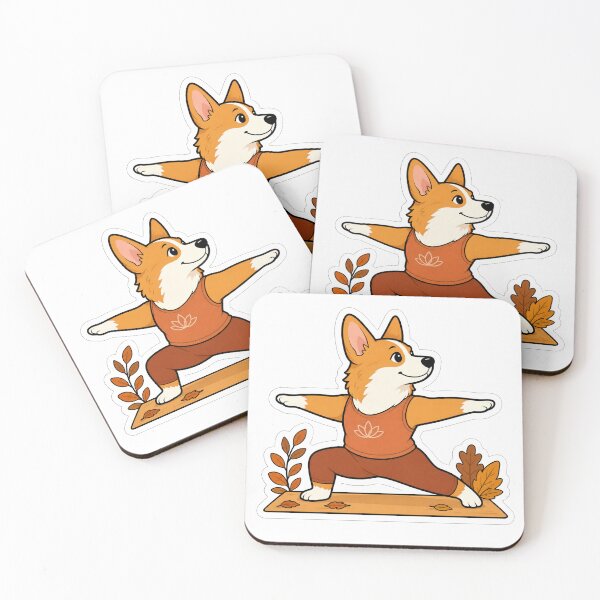 Item preview, Funny Corgi Yoga Sticker | Warrior Pose Dog Lover Gift designed and sold by VintageZone.