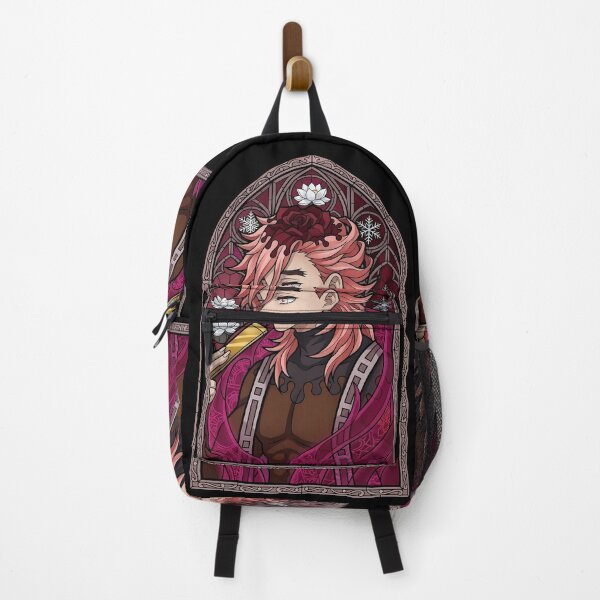 Item preview, Douma Demon Slayer Crimson Lotus Stained Glass Portrait designed and sold by mildaclairmo.
