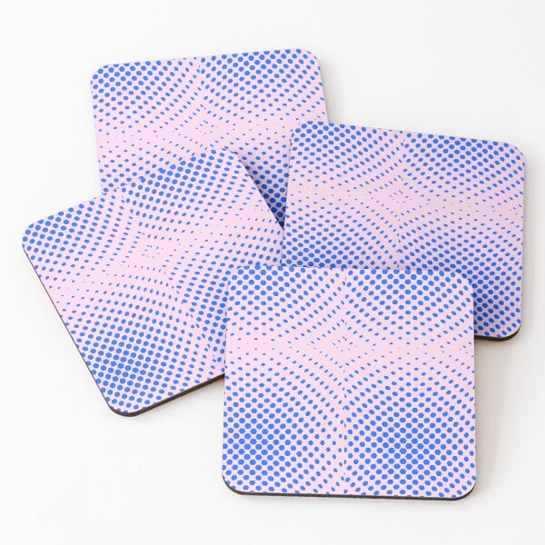 Item preview, Blue hexagons in optical effect on pink designed and sold by ALU.Desing.