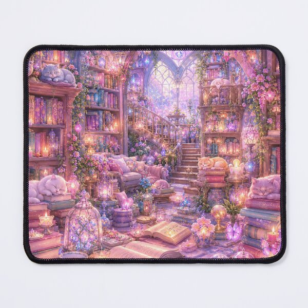 Item preview, Enchanted Cat Library designed and sold by Gold&pixels.