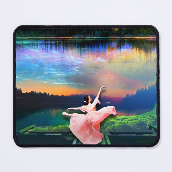 Item preview, Ballerina Dancing Over Vibrant Lake designed and sold by MapleBloom.