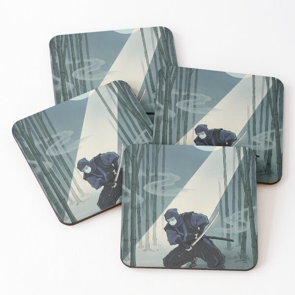 Item preview, Ninja Shinobi in Moonlight Bamboo Forest Ukiyo-e designed and sold by TokyoUkiyoHouse.