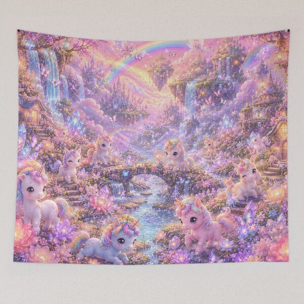 Aperçu de l'œuvre Kawaii Unicorn Dreamland créée et vendue par Gold&pixels.