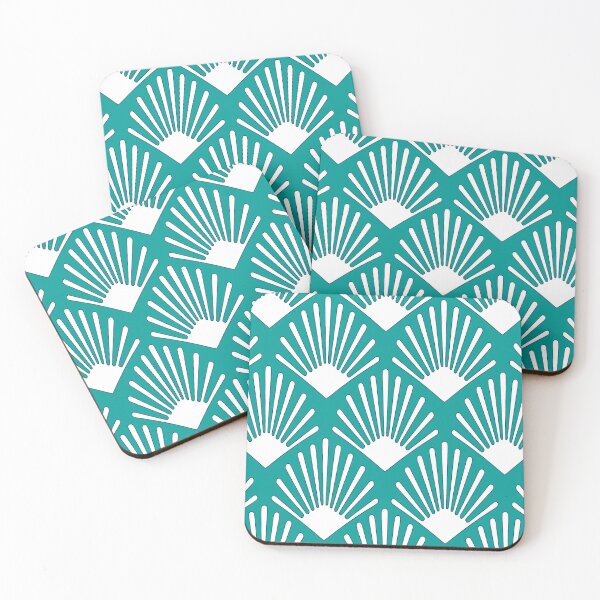 Item preview, Fan Flowers in Teal designed and sold by ViaARTfactory.