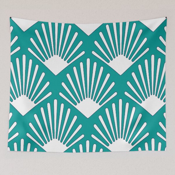 Aperçu de l'œuvre Fleurs en éventail de couleur turquoise créée et vendue par ViaARTfactory.