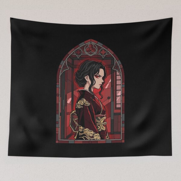 Artikelvorschau, Muzan Kibutsuji Demon Slayer Rote gotische Buntglas-Aura entworfen und verkauft von mildaclairmo.