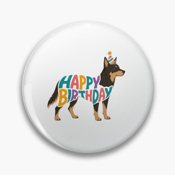 Item preview, Australian Kelpie Happy Birthday Silhouette designed and sold by TheAnimalZ00.