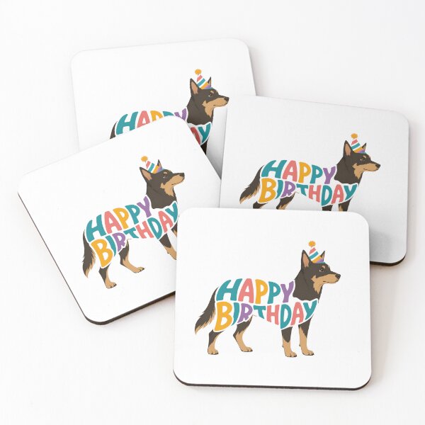 Item preview, Australian Kelpie Happy Birthday Silhouette designed and sold by TheAnimalZ00.