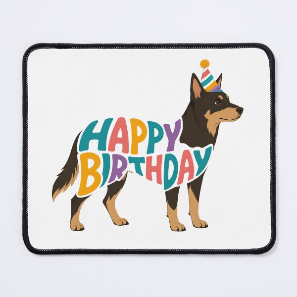 Item preview, Australian Kelpie Happy Birthday Silhouette designed and sold by TheAnimalZ00.