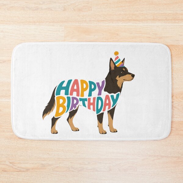 Item preview, Australian Kelpie Happy Birthday Silhouette designed and sold by TheAnimalZ00.
