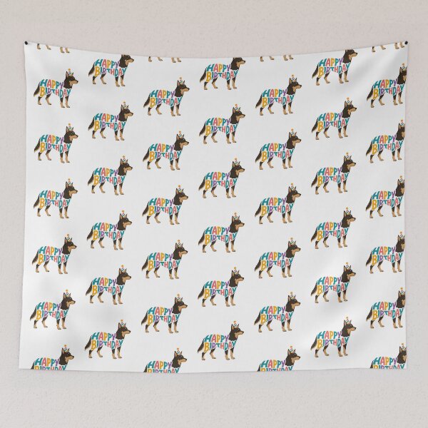Item preview, Silueta de Kelpie australiano de feliz cumpleaños designed and sold by TheAnimalZ00.