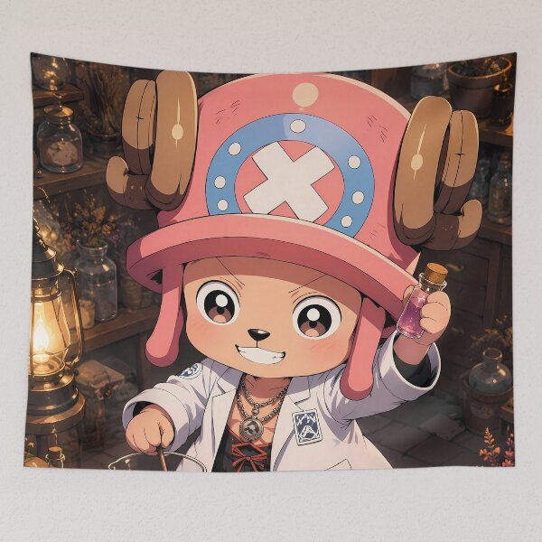 Item preview, Chopper One Piece Curious Doctor Mixing Magical Remedies designed and sold by Dashsopaner.