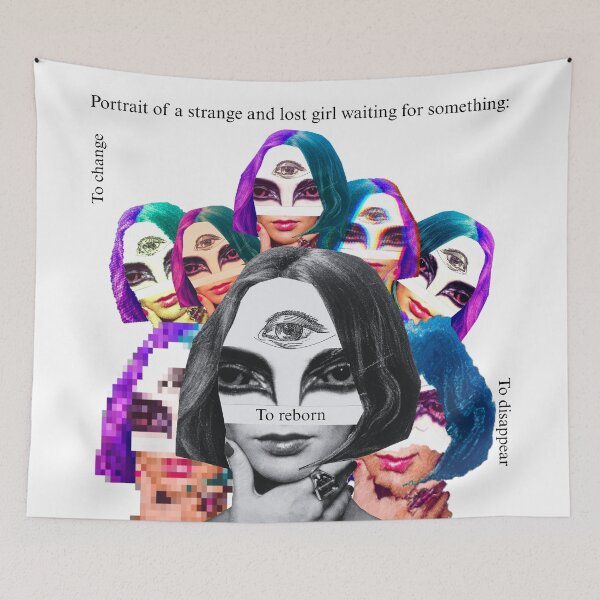 Item preview, Portrait collage analog digital vibrant colors designed and sold by RousTheFool.