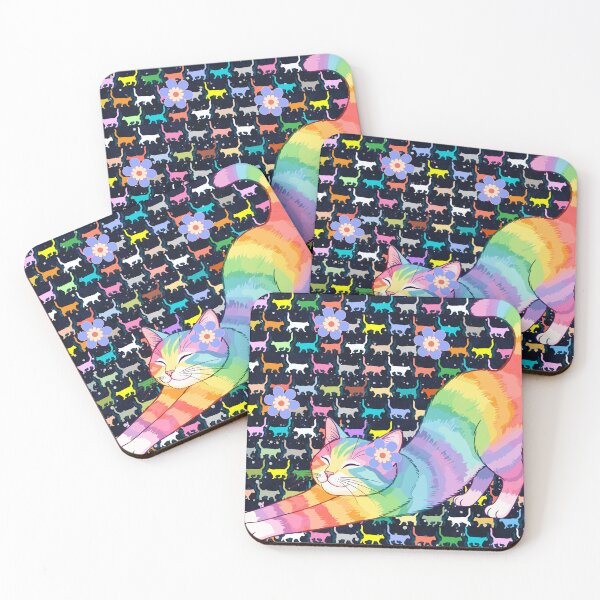 Item preview, Rainbow Stretch Cat designed and sold by MountainRoisin.