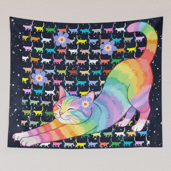 Item preview, Rainbow Stretch Cat designed and sold by MountainRoisin.