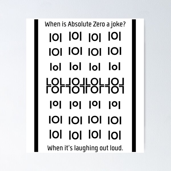 Item preview, Absolute Zero = LOL | Word Art Joke designed and sold by dickensign.