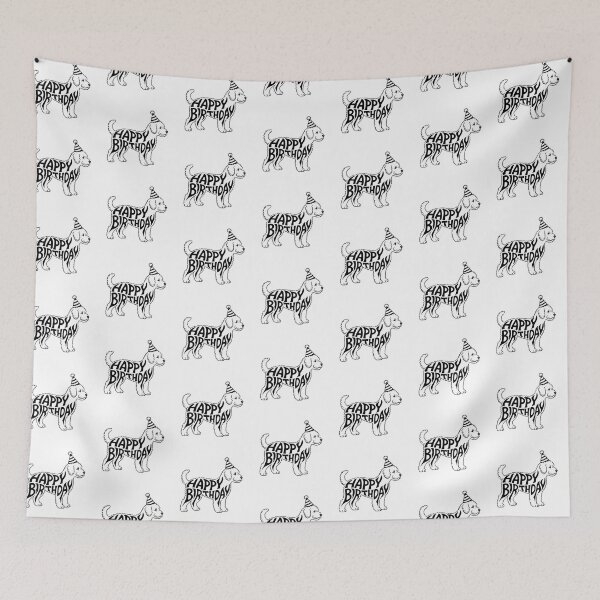 Item preview,  Black and White Lagotto Romagnolo Happy Birthday Silhouette designed and sold by TheAnimalZ00.