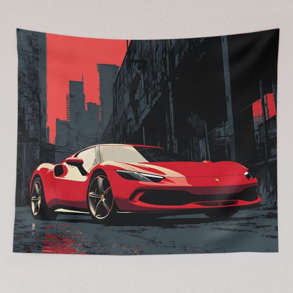 Item preview, Ferrari 296 GTB Vibrant Automotive Wall Art Pop Art designed and sold by AutoPopStudio.