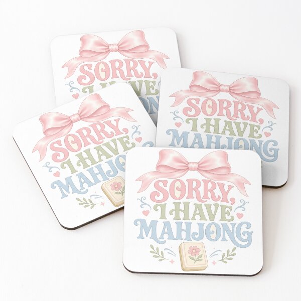 Item preview, Sorry I Have Mahjong Coquette loop typography designed and sold by BoosterShop.
