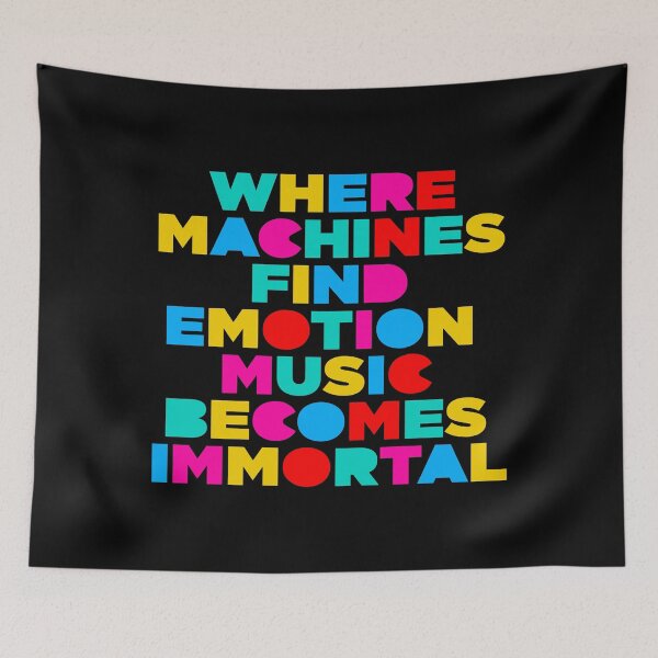 Item preview, Where Machines Find Emotion Music Becomes Immortal Colorful Typography designed and sold by paulo silveira.