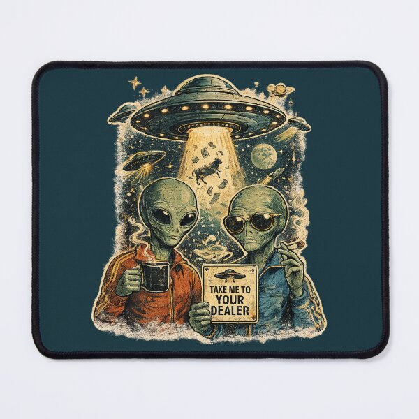 Item preview, Take Me to Your Dealer | Retro UFO Humor designed and sold by AndGarciart.