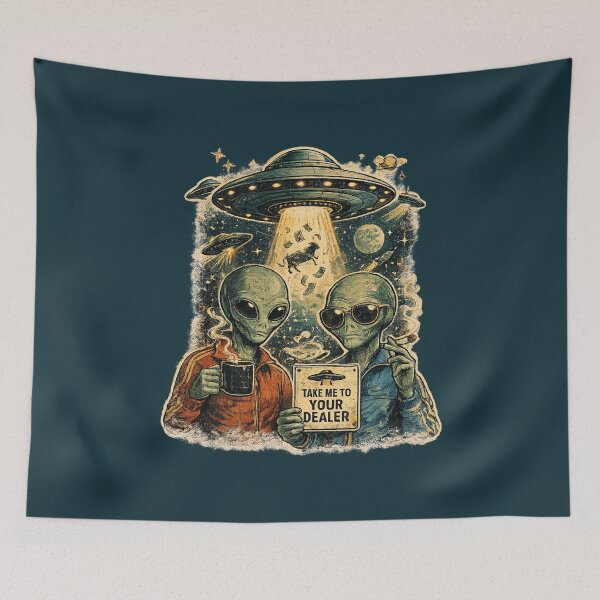 Item preview, Take Me to Your Dealer | Retro UFO Humor designed and sold by AndGarciart.